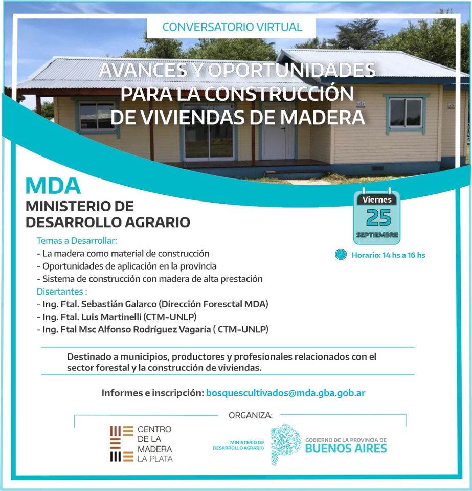 Conversatorio virtual: Avances y oportunidades para la construcción de viviendas de madera Conversatorio virtual: Avances y oportunidades para la construcción de viviendas de madera