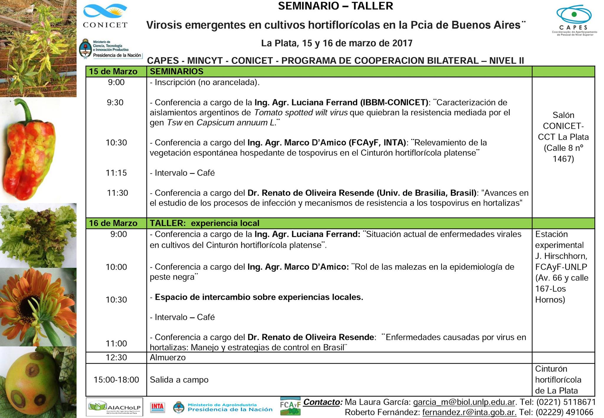 Seminario-Taller Virosis emergentes en cultivos hortiflorícolas en la Pcia. de Buenos Aires