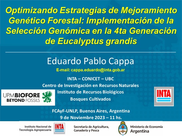 Optimizando Estrategias de Mejoramiento Genético Forestal: Implementación de la Selección Genómica en la 4ta Generación de Eucalyptus grandis