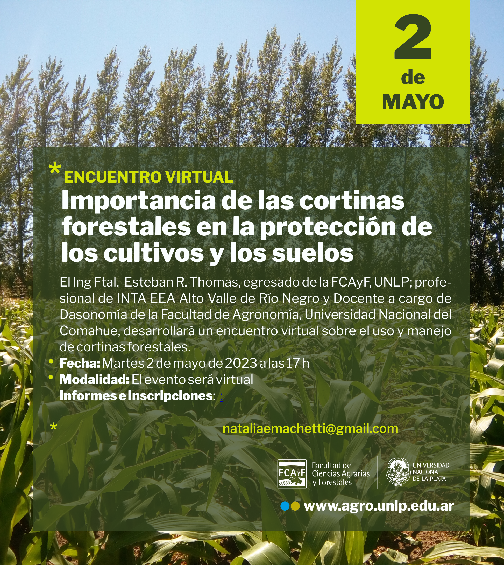 Encuentro virtual “Importancia de las cortinas forestales en la protección de los cultivos y los suelos”