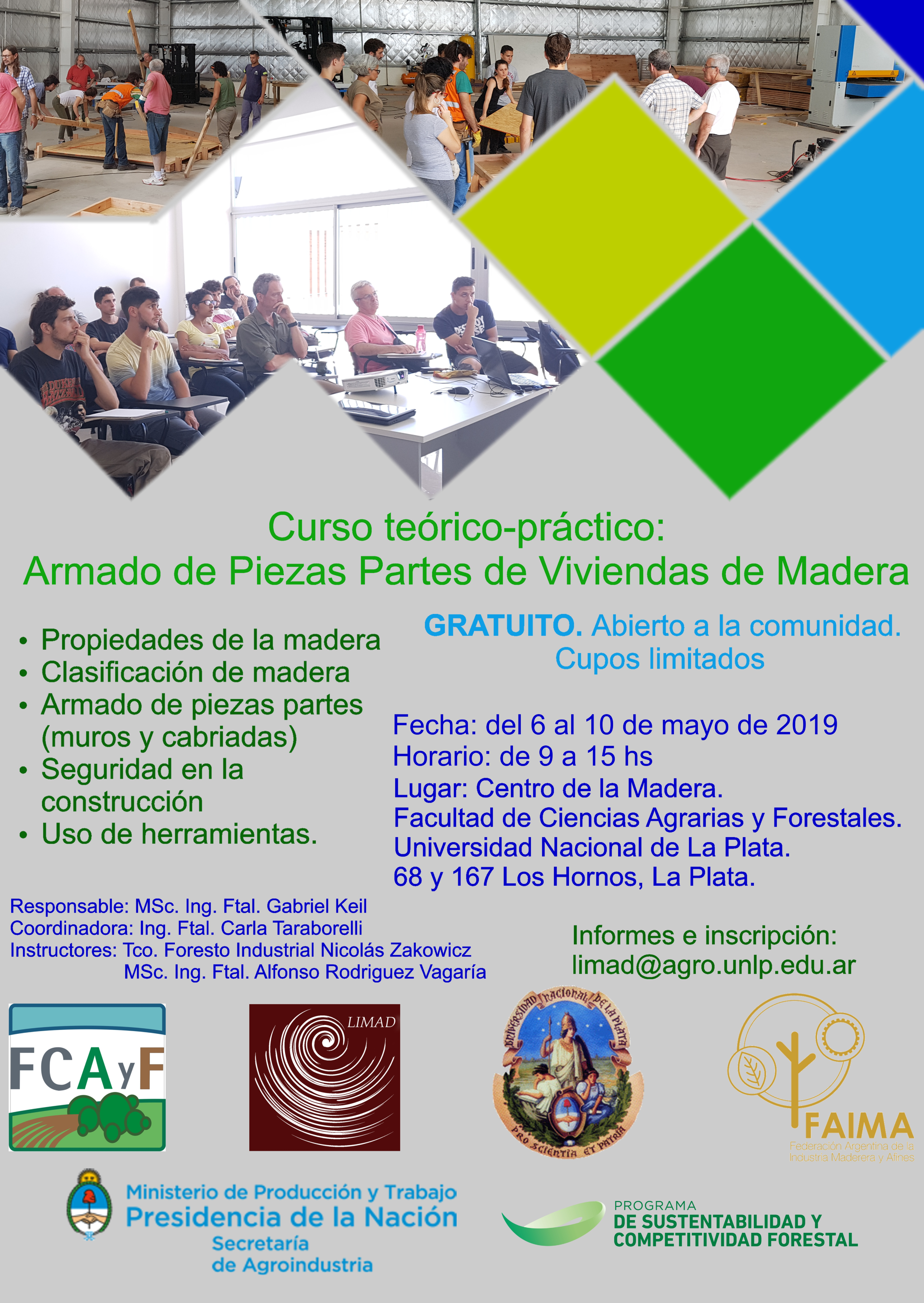 Curso teórico práctico para el armado de piezas partes de viviendas de madera