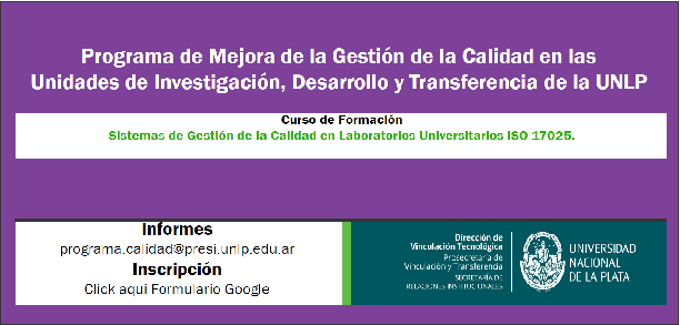 Curso de Formación: Sistemas de Gestión de la Calidad en Laboratorios Universitarios ISO 17025