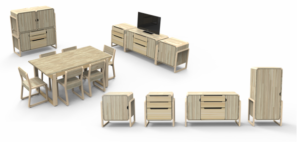 LIMAD: trabajo conjunto en diseños de muebles de sauce para viviendas sociales realizados por estudiantes de Diseño Industrial