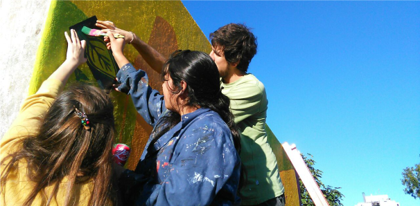 Mural colectivo en la Unidad de Vivero Forestal