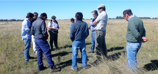 Recorrida de productores de Cambio Rural II de Castelli en el establecimiento El Amanecer-UNLP